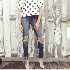 Distressed Denim Jeans